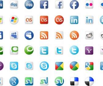 Social Bookmarks Symbolsatz Icons Pack