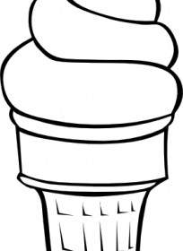 Soft Serve Ice Cream Cone B And W Clip Art