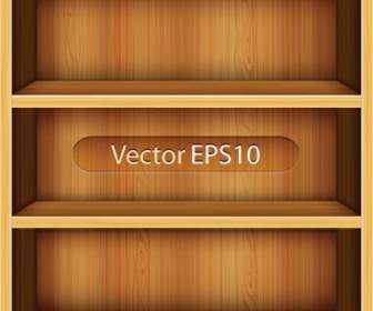 Solid Wood Bookshelves Vector