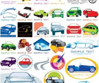 Einige Grafiken Auf Der Auto-Ikone-Vektor