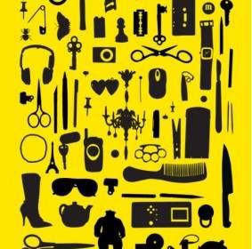Sophisticated Tools Silhouette Vector