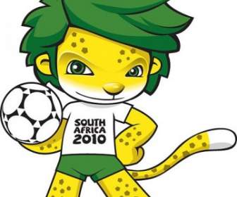 Maskot Piala Afrika Selatan Dunia Vektor