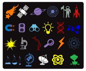 Iconos De Ciencia Espacial Amp