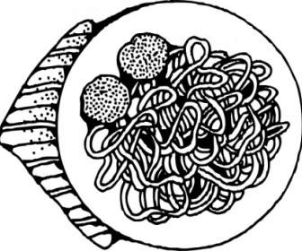 Clipart Spaghetti Et Boulettes De Viande