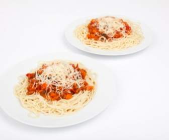 Spaghetti Alla Bolognese Su Piastra
