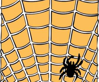 Aranha Em Uma Aranha Web Clip Art