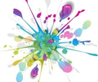 Splashes Of Colorful Ink Vector Art