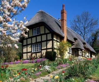 Frühling Garten England-Tapeten-England-Welt