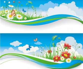Spring Of Banner01 Vector