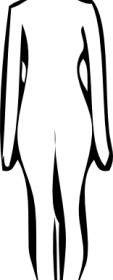 Standing Woman White Silhouette Clip Art