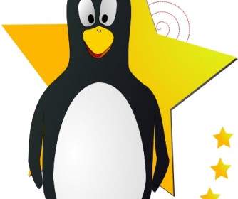 Pingüino estrellas clip art