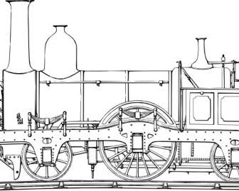 قطار البخار المحرك قصاصة فنية