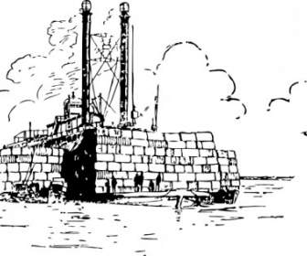 Steamboat Carregado Com Clipart De Algodão