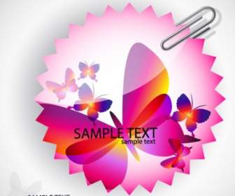 Stickers And Butterfly Vector