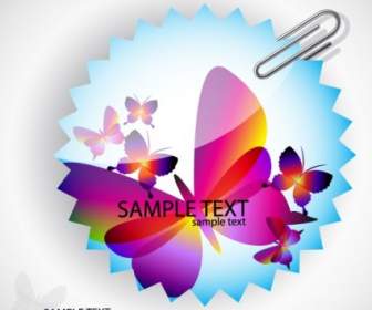 Stickers And Butterfly Vector
