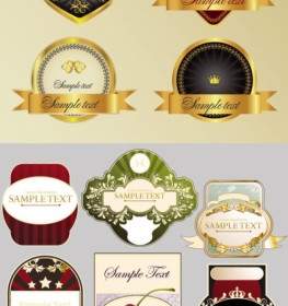 Stickers And Labels Wine Vector
