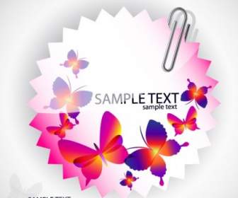 Stickers And The Butterfly Vector