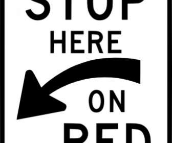 Stop Here On Red Clip Art