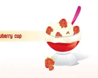 Piala Strawberry Yogurt Beku
