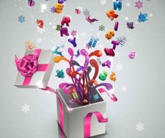 Stylish New Year Gift Vector Background