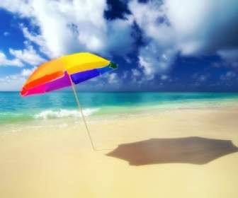Natureza De Praias Sol Guarda-chuva Papel De Parede