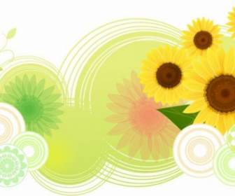 Ilustrasi Vektor Abstrak Bunga Matahari
