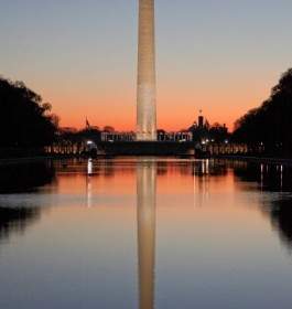 Sonnenaufgang Washington Denkmal Washington Dc