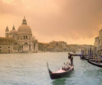 Sunset Over Grand Canal Wallpaper Italy World