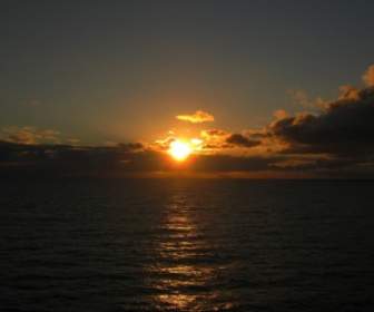 Berjemur Matahari Terbenam Matahari Terbenam Laut