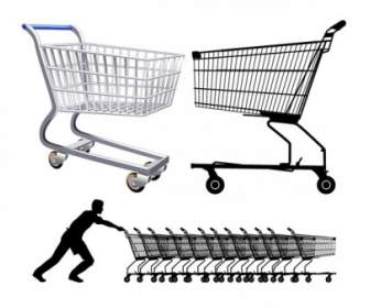 Supermarket Shopping Cart Vector
