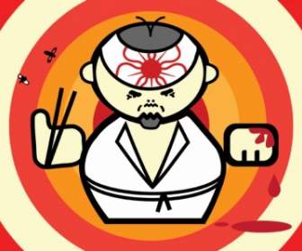 Cartoon Mestre De Sushi