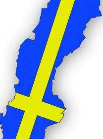 Sweden Flag In Sweden Map Clip Art