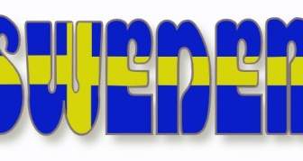 Schwedische Flagge In Der Wort-Schweden-ClipArt