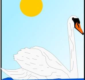 Swimming Swan Clip Art