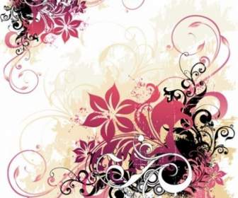 Swirl And Flower Background Free Vector Graphic