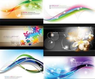 Symphony Of Curves And Flowers Vector Background