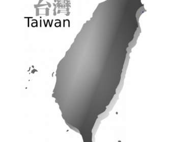 Taiwán Mapa R O C Gris Ver