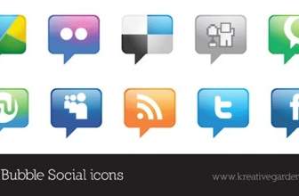 Sprechen Sie Blase Vector Social Icons Set