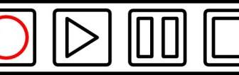 クリップアートのテープ デッキ コントロール ボタンを概要します。