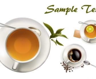 紅茶とコーヒーのベクトル