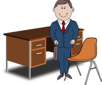 Gestionnaire D'enseignant Entre La Chaise Et Le Bureau