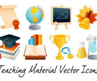 Insegnamento Vettoriale Icone Materiale Vol