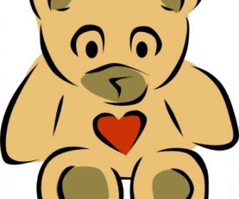 Boneka Beruang Dengan Hati Clip Art