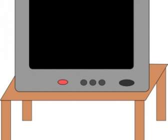 Television On A Table Clip Art