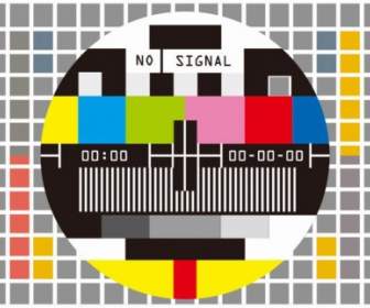 Tes Televisi Layar Tidak Ada Sinyal Vektor Ilustrasi