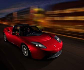 Tesla Roadster Wallpaper Berwarna Merah Tesla Mobil