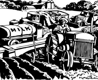 The Automobile Serves The Farm Clip Art