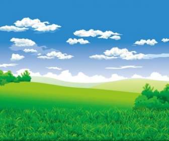 The Beautiful Countryside Scenery Vector