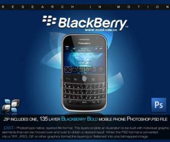 Die Blackberry-Handys-Psd Geschichtet