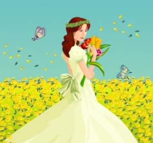 Die Braut-Blumen-Vektor